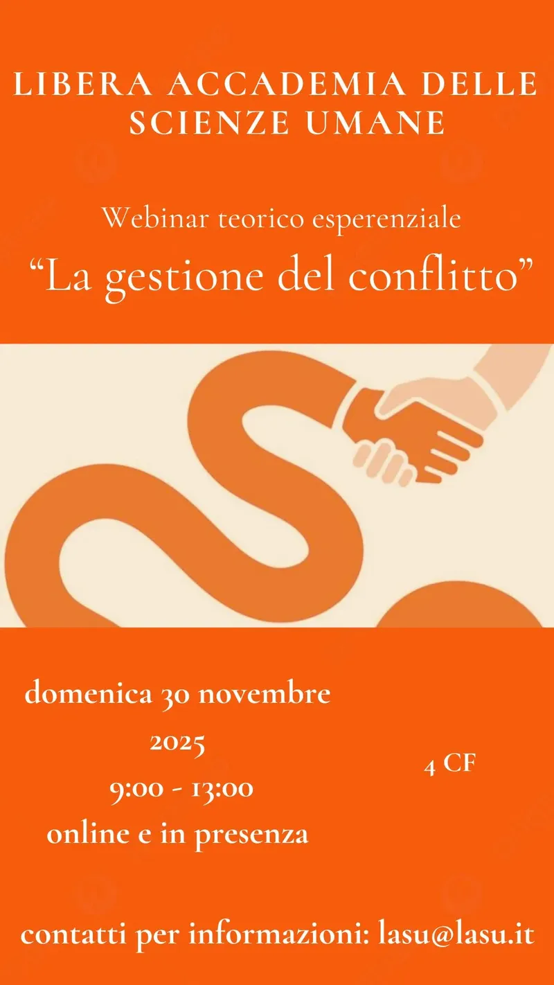 Webinar teorico esperienziale “La gestione del conflitto”