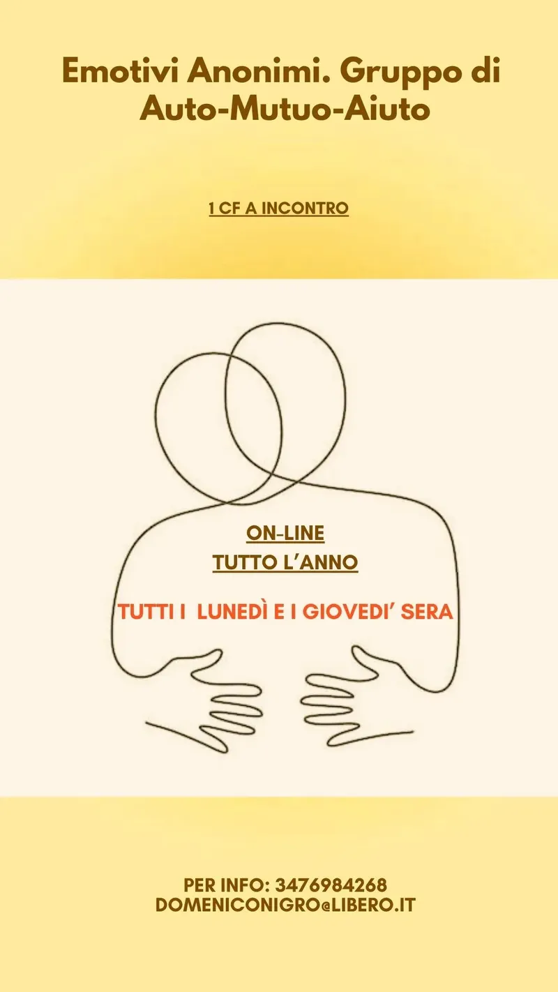 Emotivi Anonimi. Gruppo on-line di Auto-Mutuo-Aiuto e di Counseling.