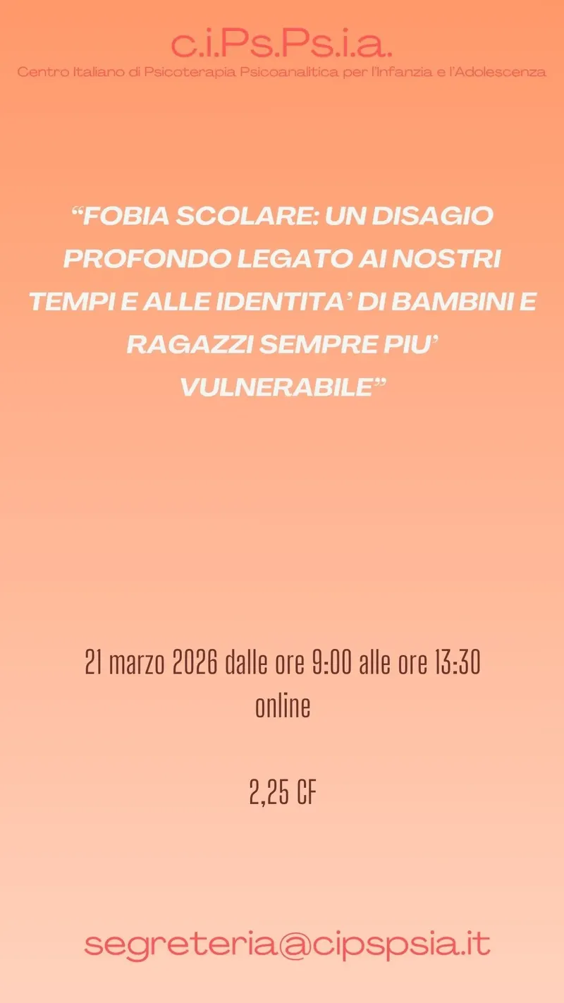 FOBIA SCOLARE: un disagio profondo legato ai nostri tempi e alla identità di bambini e ragazzi sempre più vulnerabile