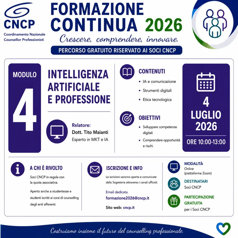 Intelligenza artificiale, comunicazione digitale e promozione della professione di counselling