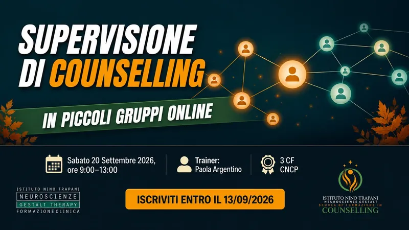 SUPERVISIONE IN PICCOLI GRUPPI ONLINE (partecipanti minimo 5 e massimo 8)