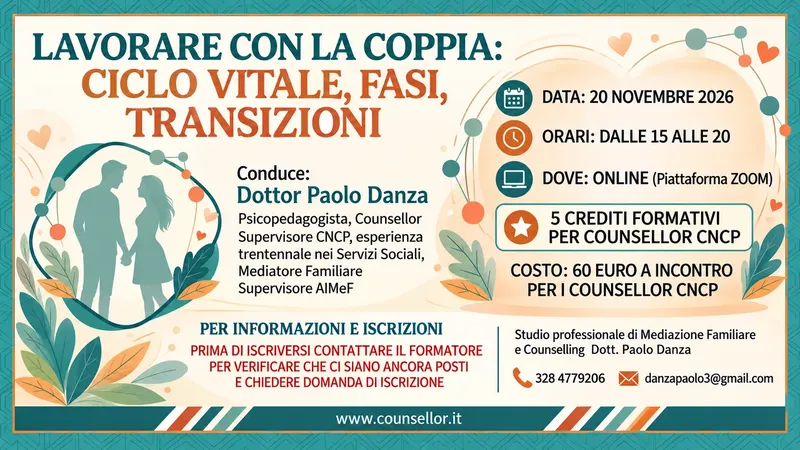 Lavorare con la coppia:ciclo vitale, fasi transizioni