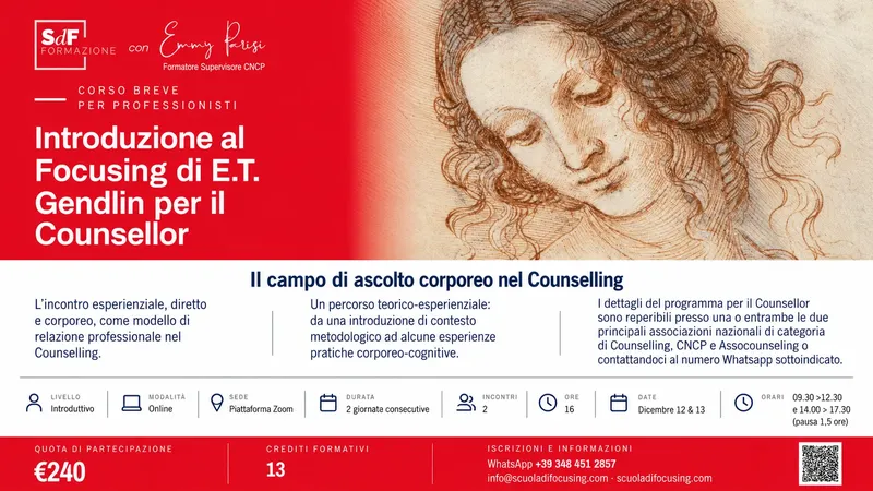 Introduzione al Focusing di E.T. Gendlin per il Counsellor