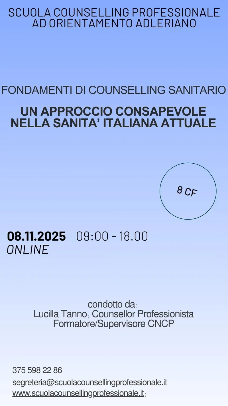 Fondamenti di Counselling Sanitario – Un approccio consapevole nella sanità italiana attuale