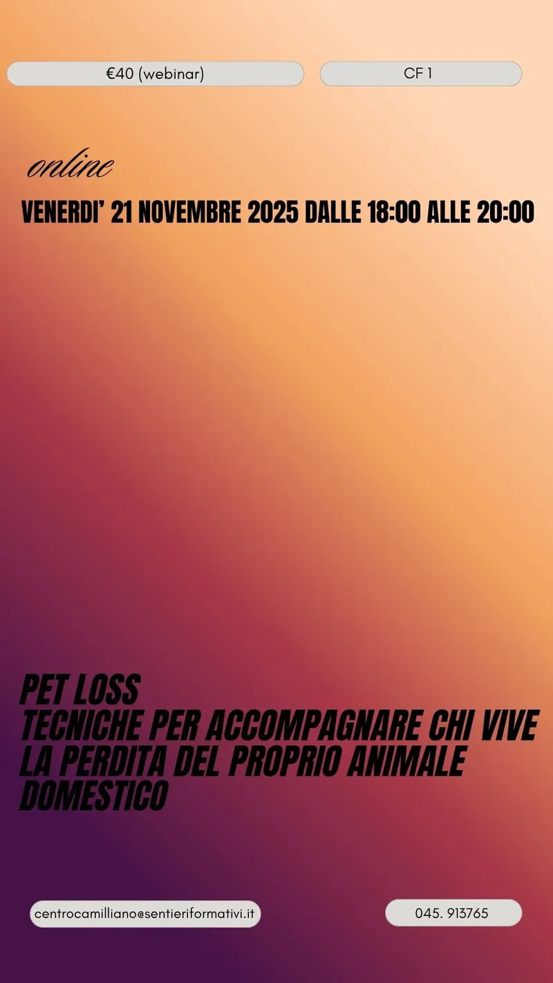 Pet Loss - Tecniche per accompagnare chi vive la perdita del proprio animale domestico