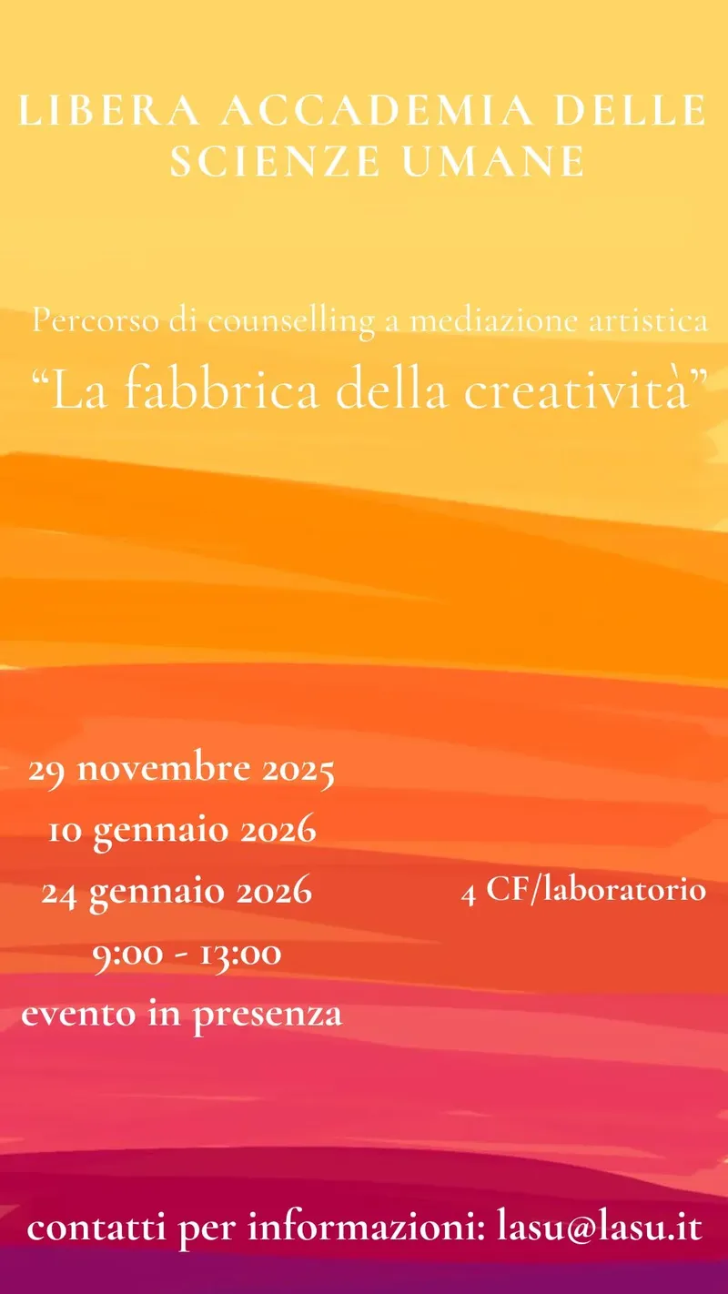 Percorso di counseling a mediazione artistica “La fabbrica della creatività”