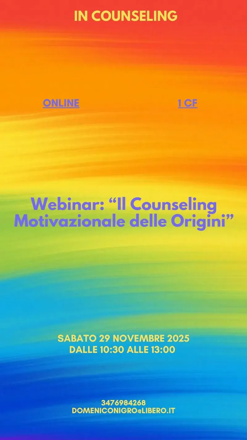 Webinar: “Il Counseling Motivazionale delle Origini”