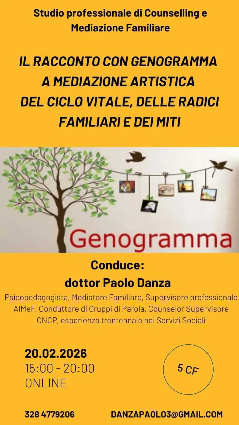 Il racconto con Genogramma a mediazione artistica del Ciclo Vitale, delle Radici familiari e dei Miti