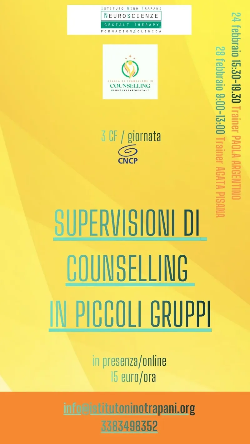 SUPERVISIONI DI COUNSELLING IN PICCOLI GRUPPI