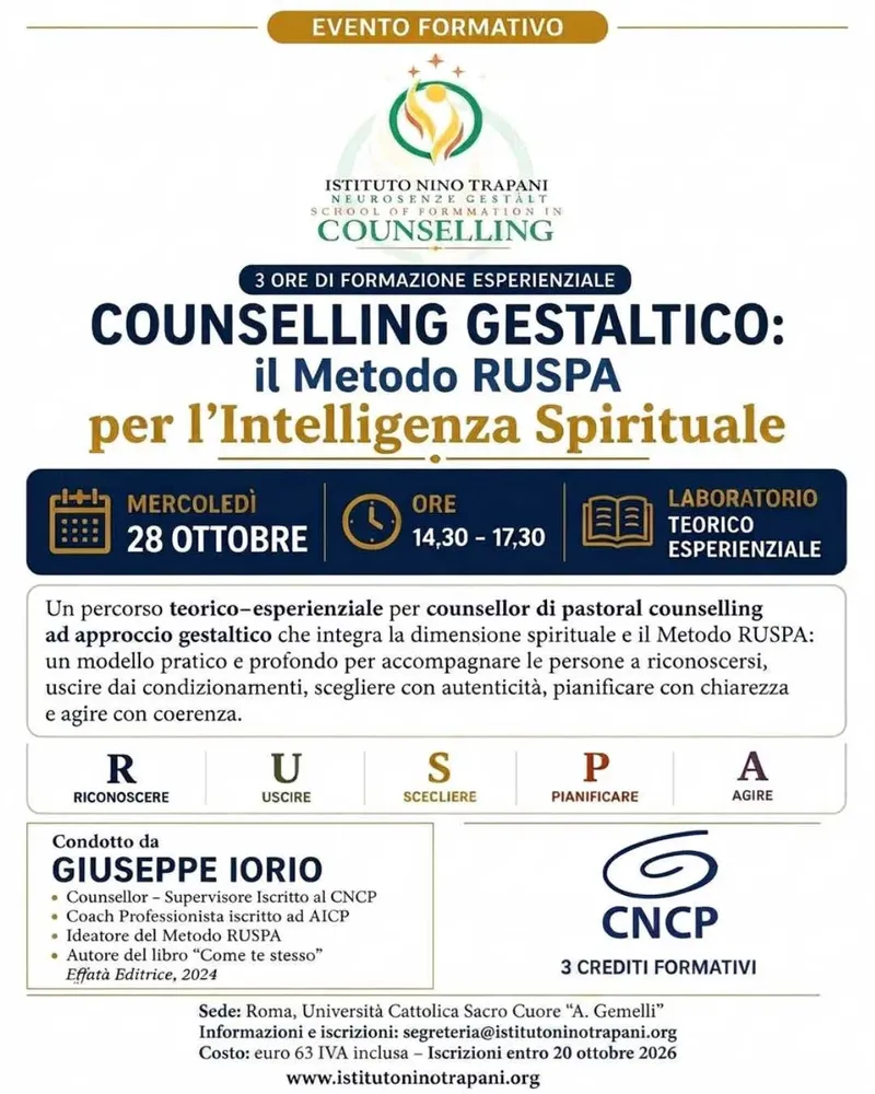 COUNSELLING GESTALTICO PER L'INTELLIGENZA SPIRITUALE