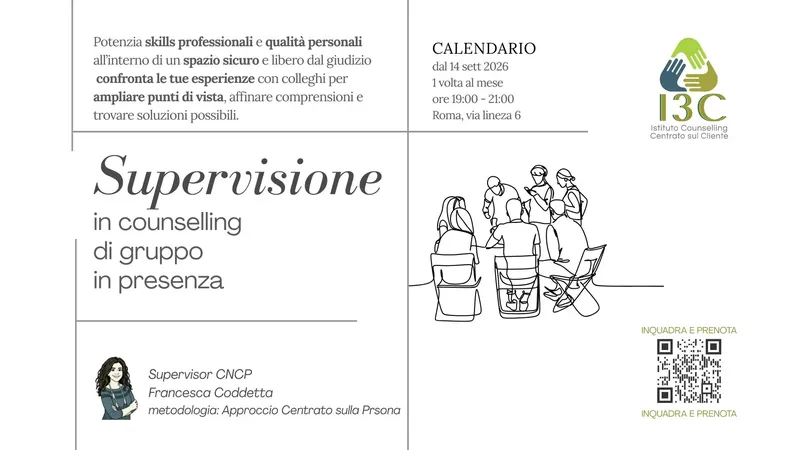 Incontro di Supervisione di gruppo in counselling in presenza