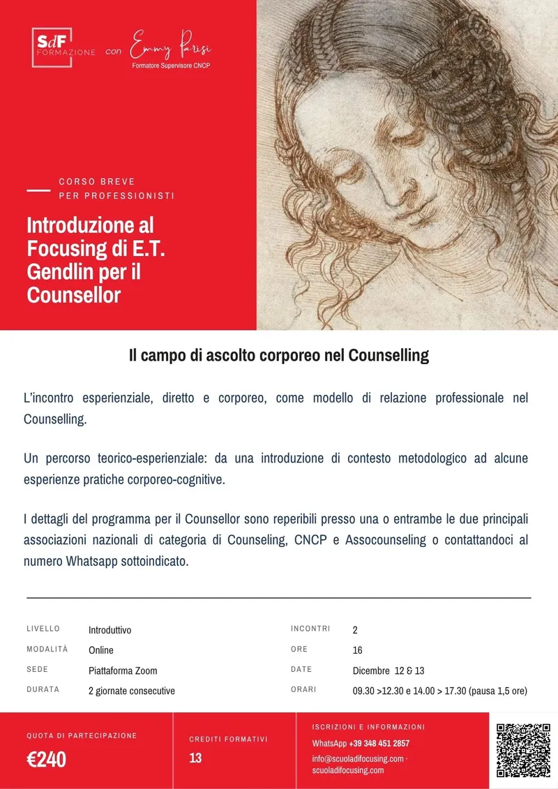 Introduzione al Focusing di E.T. Gendlin per il Counsellor