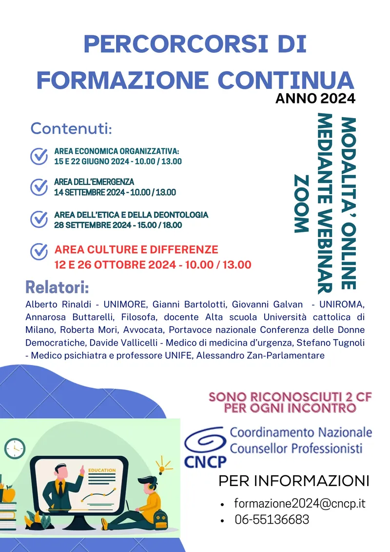 Percorsi Gratuiti di Formazione Continua 2024 per i Soci CNCP