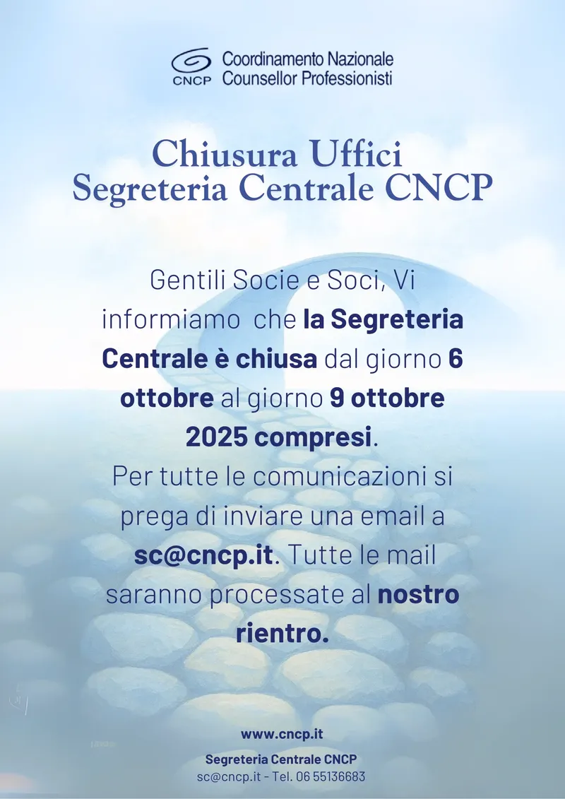 Chiusura Segreteria Centrale 6-9 Ottobre 2025