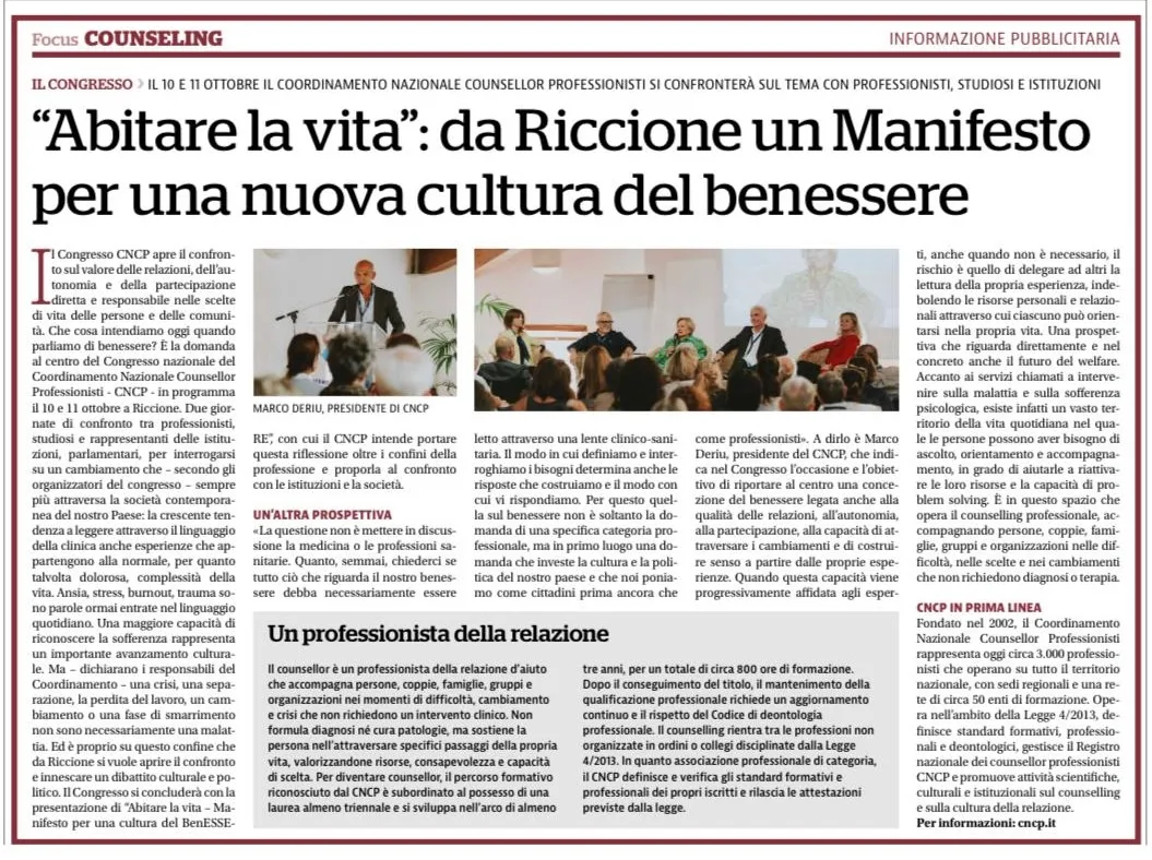 Welfare e qualità della vita: la politica si confronta a Riccione al Congresso nazionale CNCP